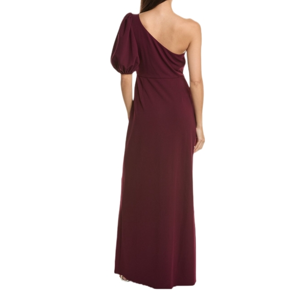 Sachin & Babi Nadia 4-Way Stretch Crepe One Shoulder Gown in Deep Wine - Picture 2 of 11